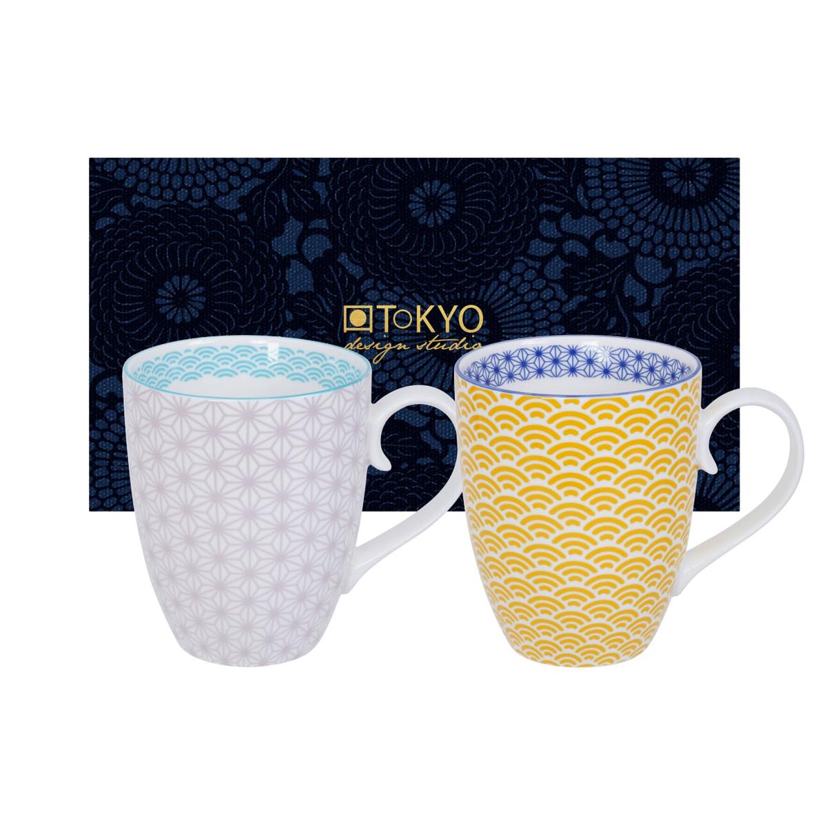 8719323538467 - Tokyo Design Studio - Coffret 2 Mugs Star/Wave Yellow/Purple