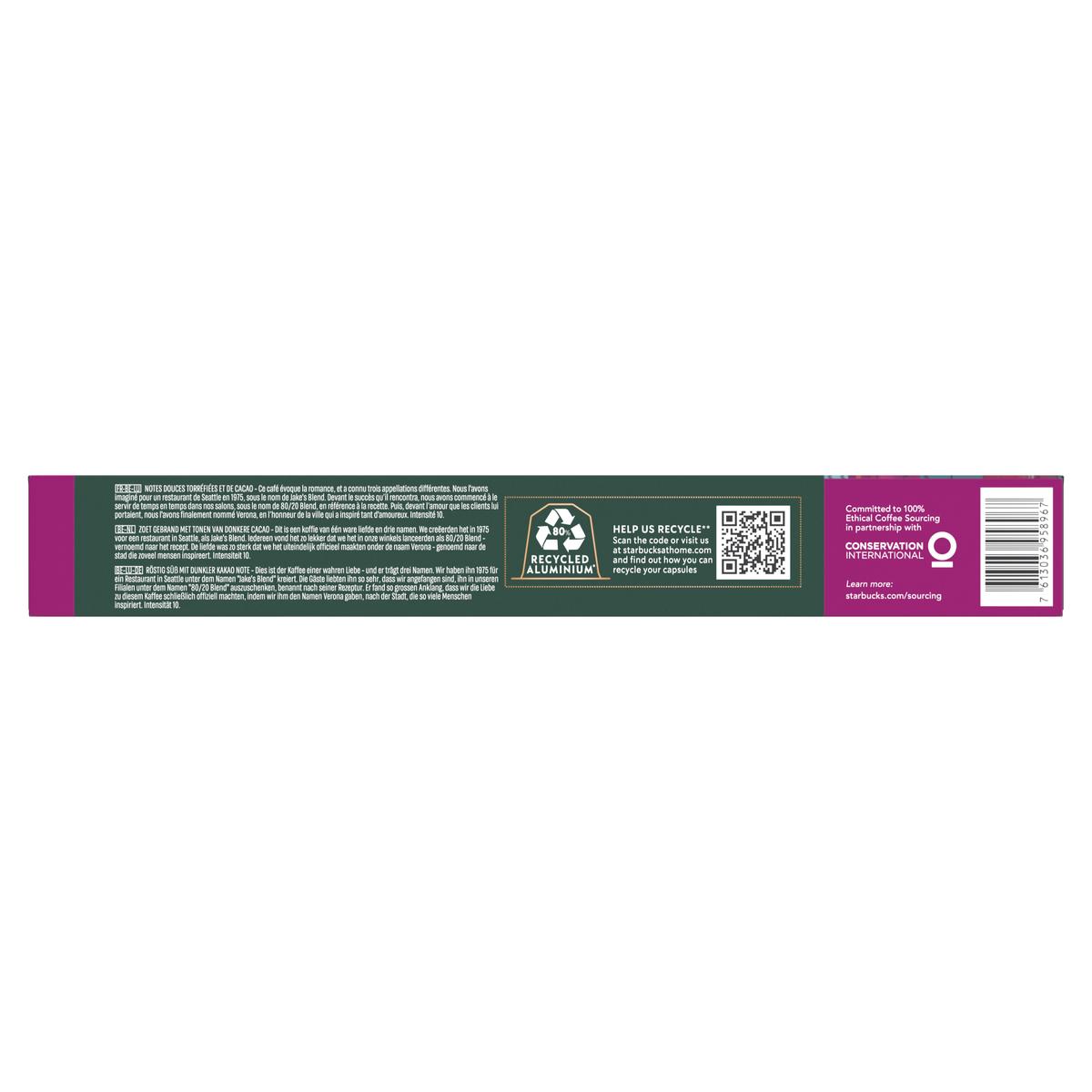 7613036958967 - Starbucks by Nespresso - Café capsules nespresso Verona intensité 10