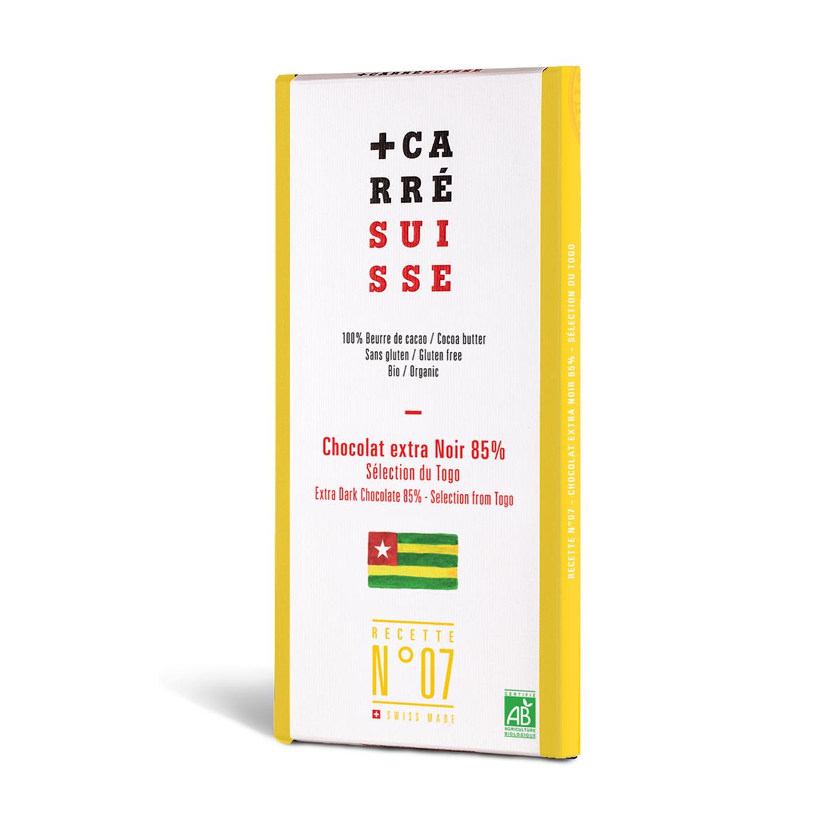 3760231780368 - Carré Suisse - Chocolat extra noir bio 85% sélection du Togo N°7