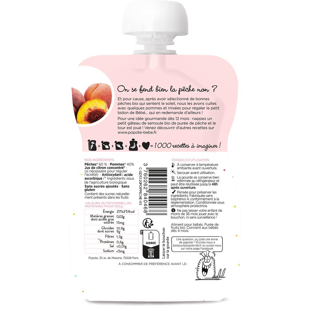 3760262840468 - Popote - Pêche Bio Gourde Bébé Dès 4/6 mois
