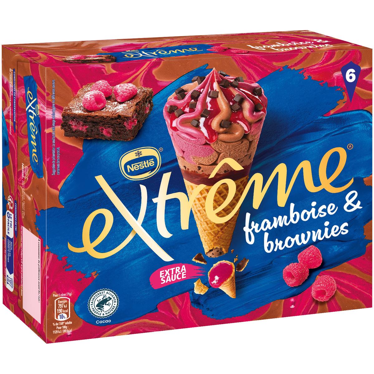 3274664261368 - Extrême - Cône framboise brownie