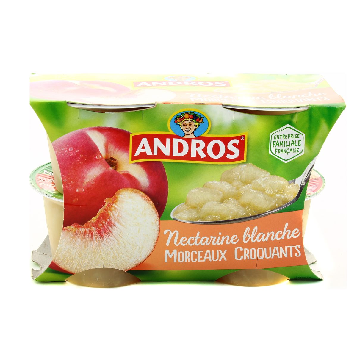 Achat / Vente Andros Nectarine et pêches blanches morceaux, 4x100g
