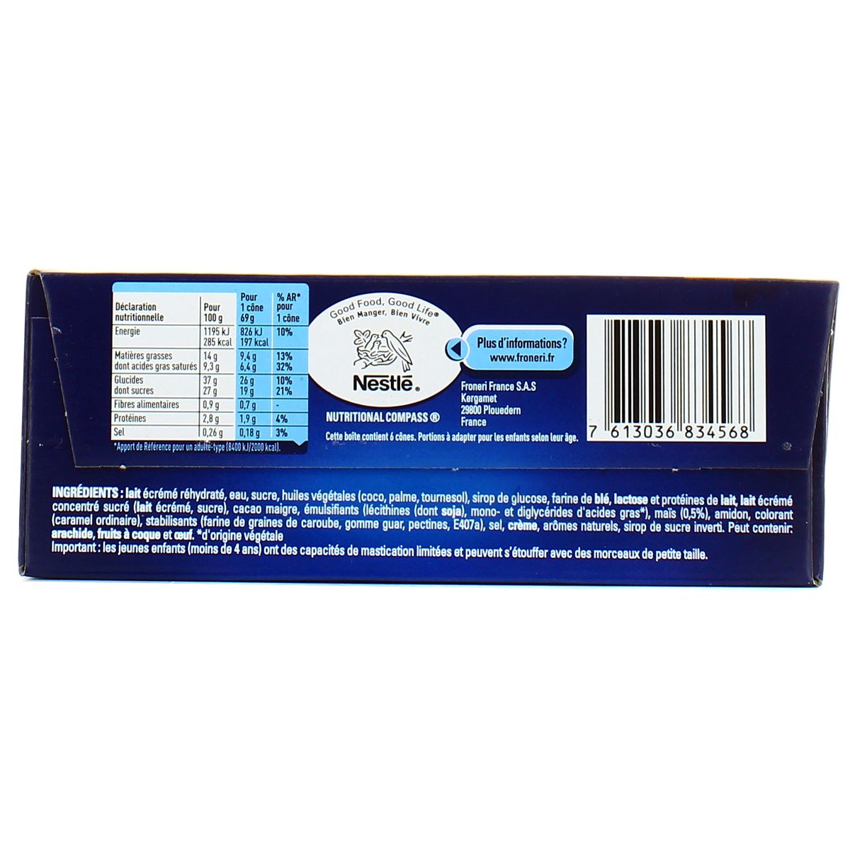 7613036834568 - Extrême - 6 Cônes glacés Pop Corn Caramel