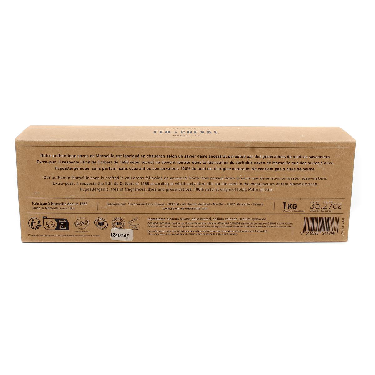 3519590214768 - Fer à Cheval - Savon de Marseille Barre Pur Olive 1kg Tranchée