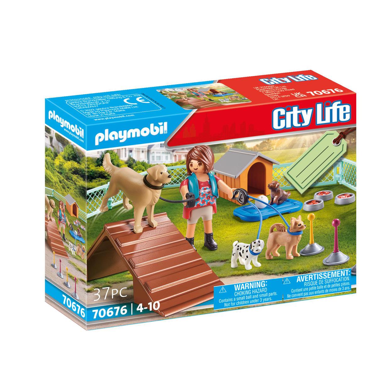 Acheter PLAYMOBIL® City Life Set cadeau Educatrice et chiens, 70676