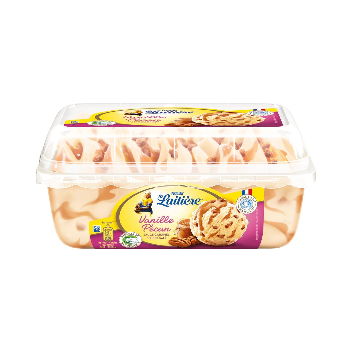 3274664109868 - La laitière - Crème glacée Vanille Pécan sauce caramel beurre salé 750ml