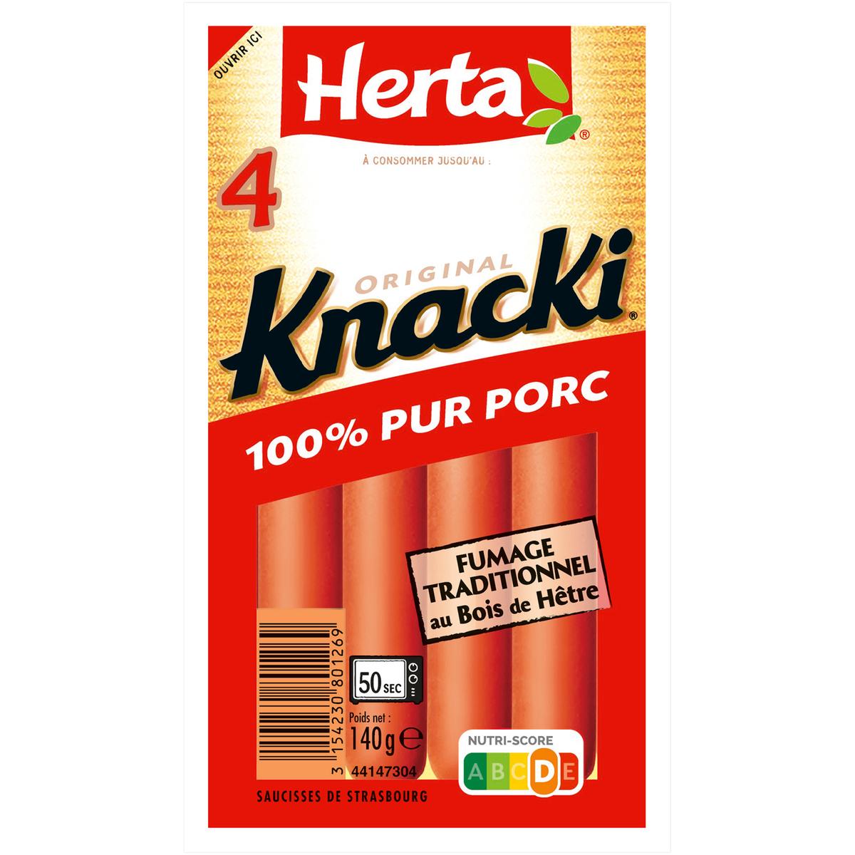 3154230801269 - Herta - Knacki Original Saucisses 100% Pur Porc, 140g