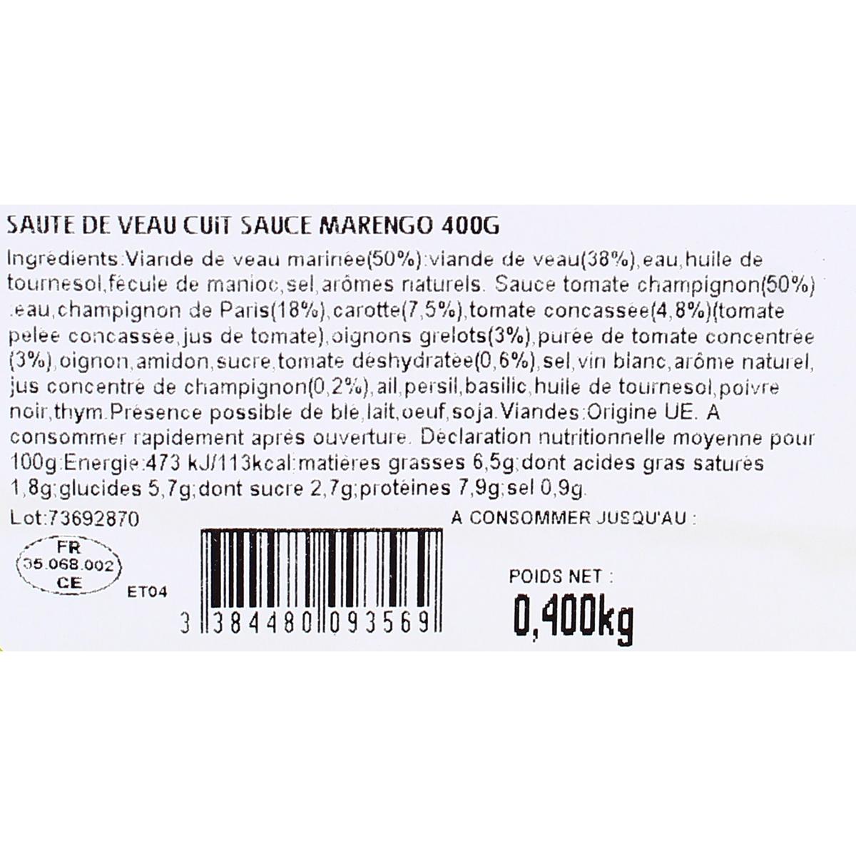 3384480093569 - Tendriade - Sauté de Veau Marengo