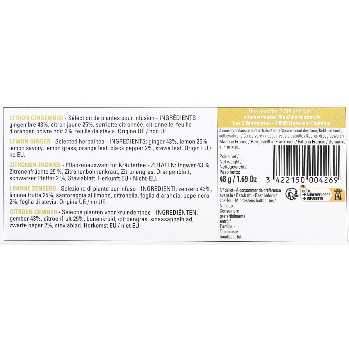 3422150004269 - Les 2 Marmottes - Infusion Citron Gingembre