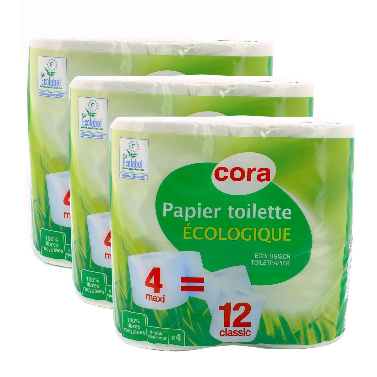 Acheter Promotion Cora Papier toilette écologique, Lot de 3x4 rouleaux