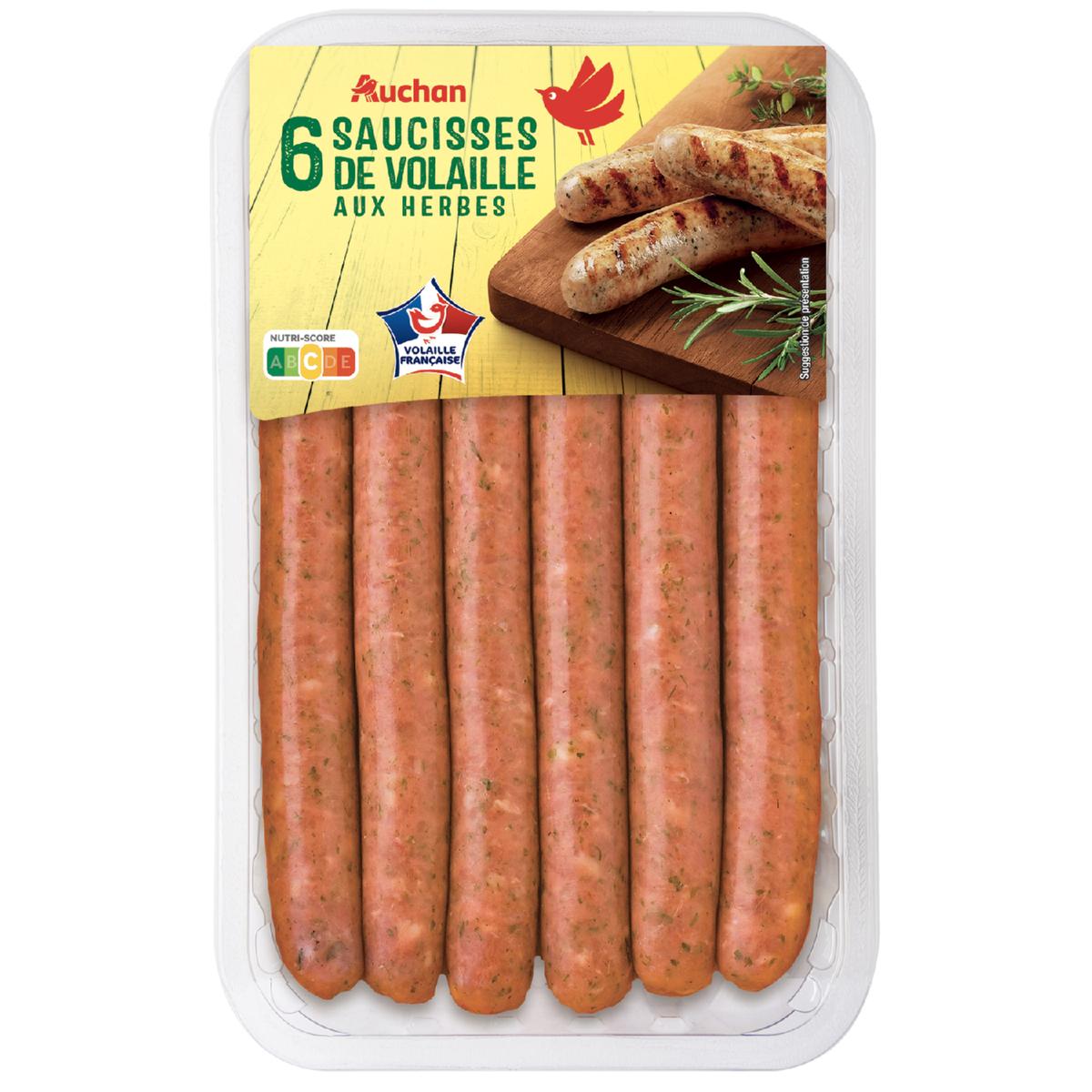 3254566490370 - Auchan - Saucisses de Volaille aux Herbes