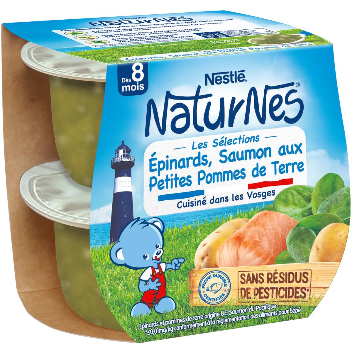 7613034580870 - Nestlé - Naturnes - Epinards Saumon Pommes de Terre Bol Bébé Dès 8 mois