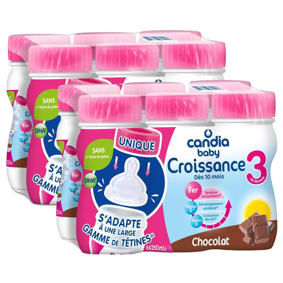 2050000394270 - Candia - Baby - Lait de Croissance 3 Liquide Chocolat Bébé Dès 10 Mois