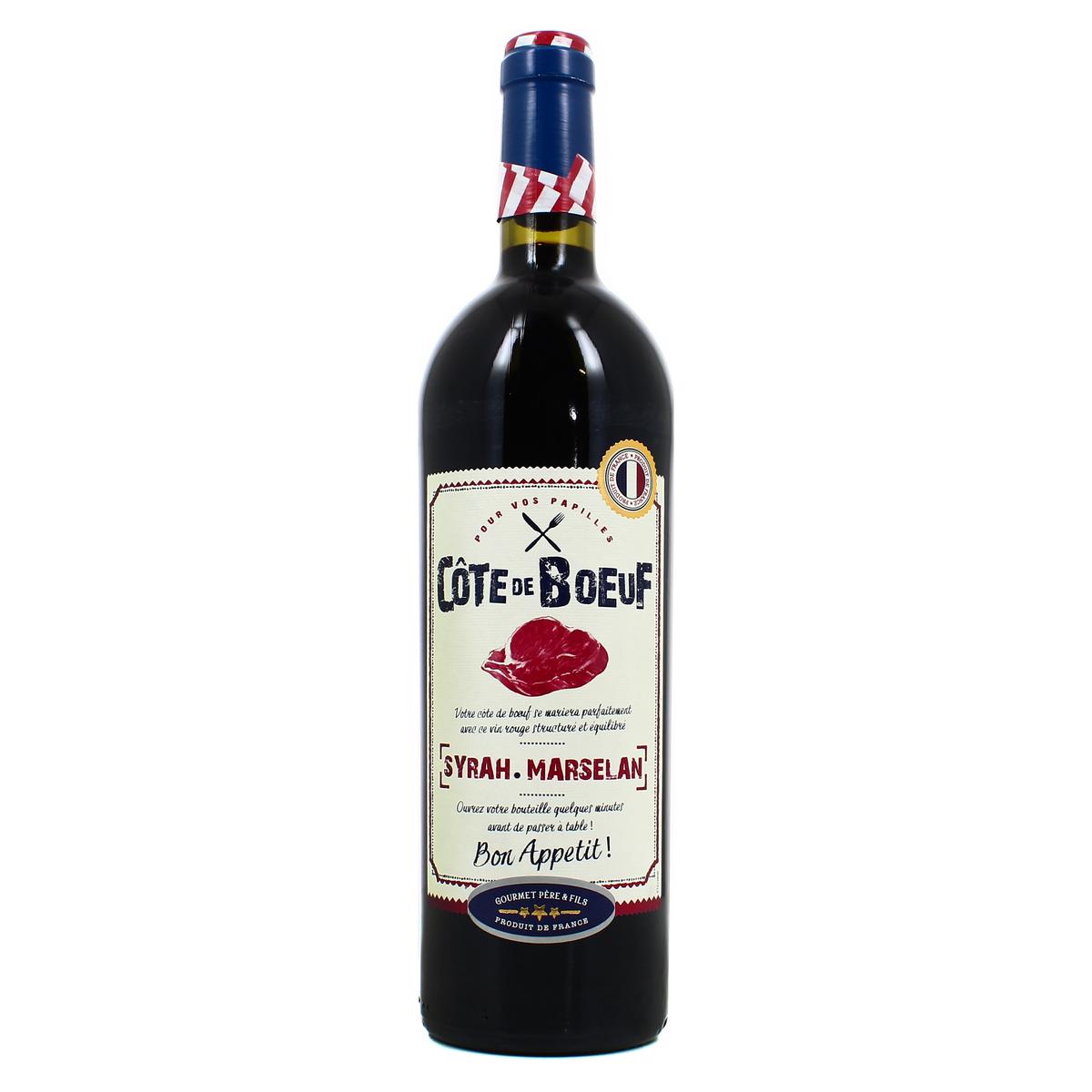 3500610115370 - Vin de pays d'Oc rouge IGP - Côte de Boeuf cépage Syrah - Marselan