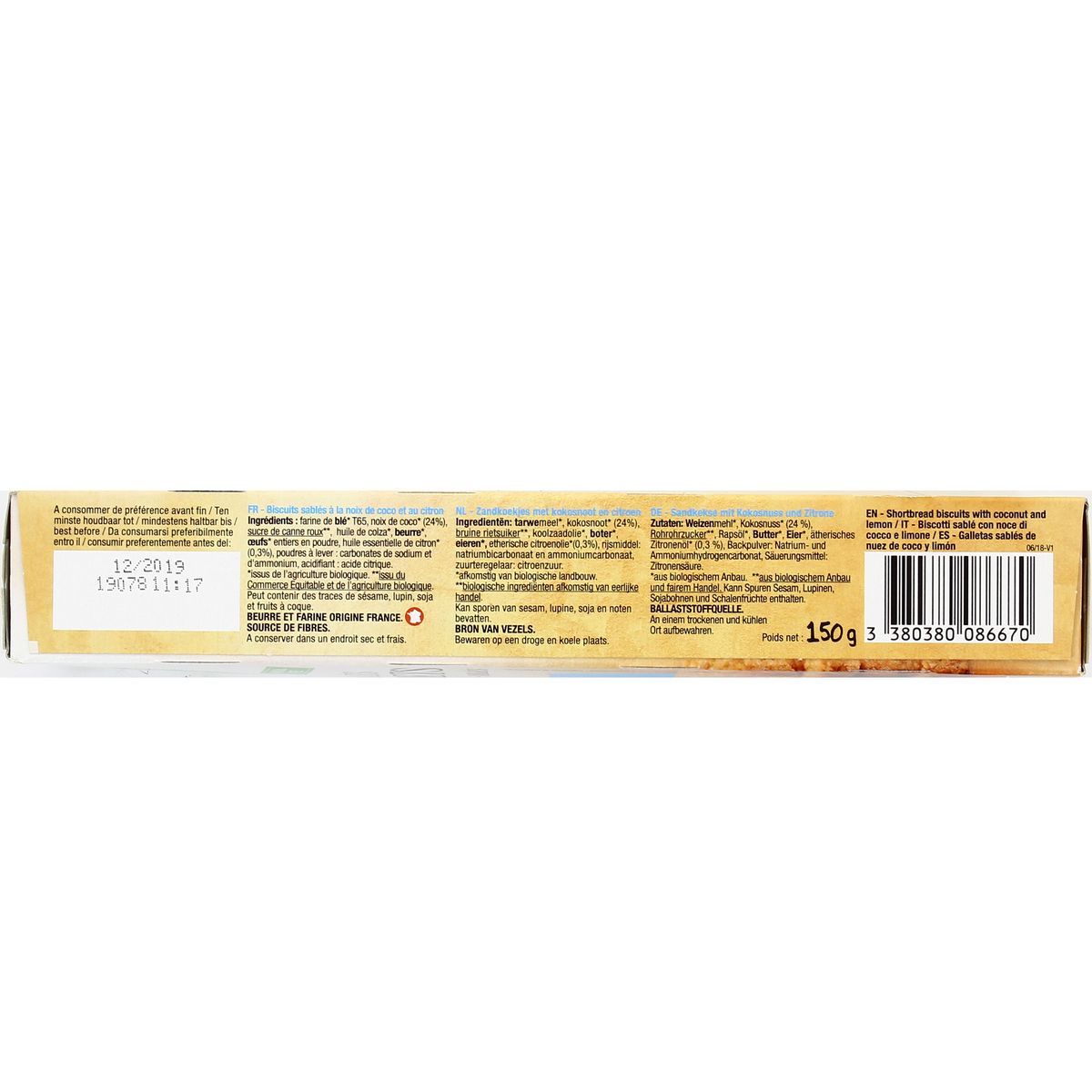 3380380086670 - Bisson - Sablés Mambo coco citron bio