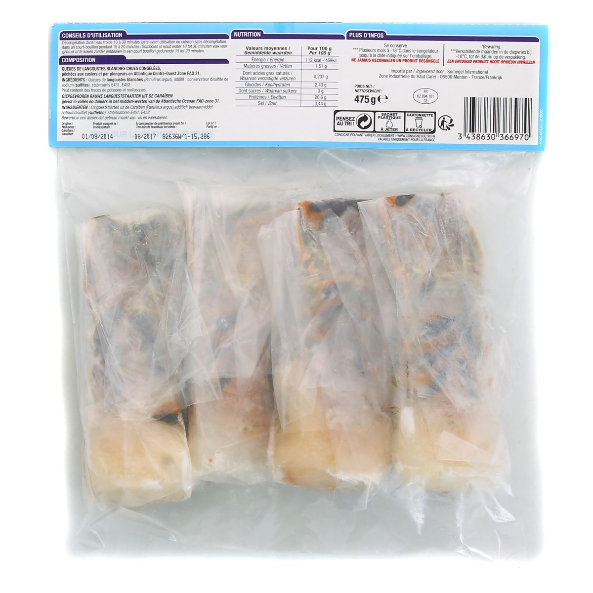3438630366970 - Sea Gold - Queues de langoustes des Caraïbes crues
