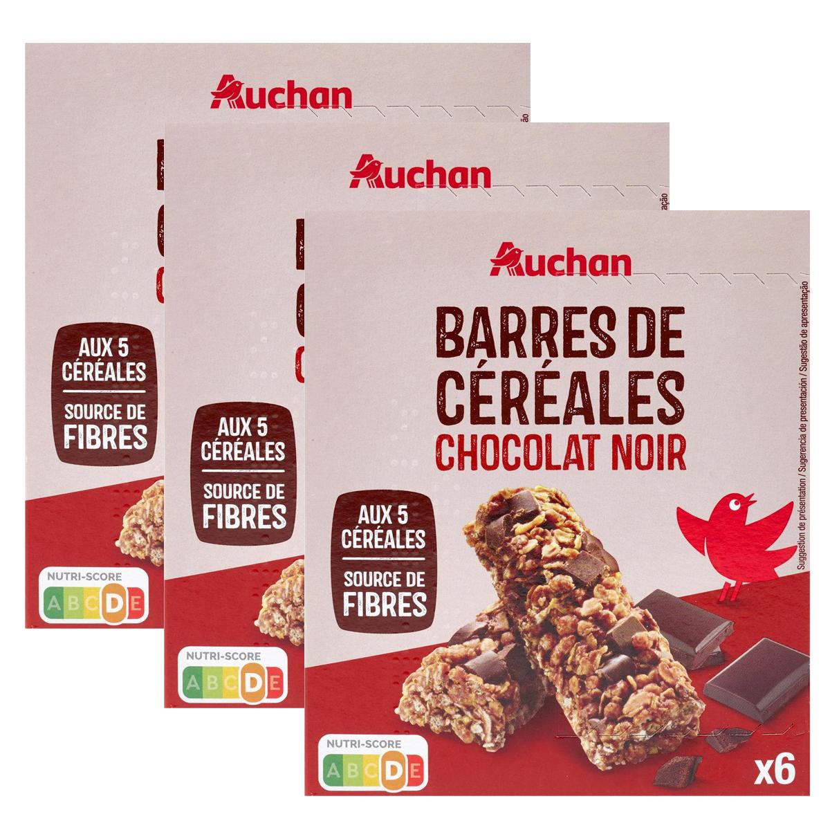 2050000407970 - Auchan - Barres de céréales au chocolat noir