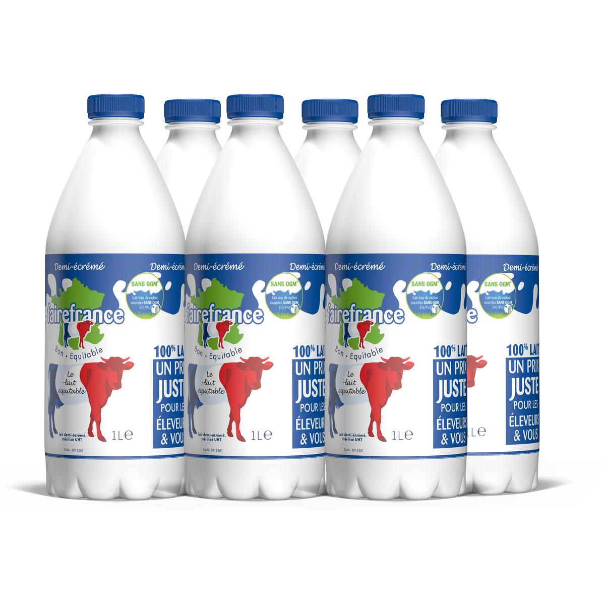 3700819800071 - Faire France - Lait équitable 1/2 écrémé