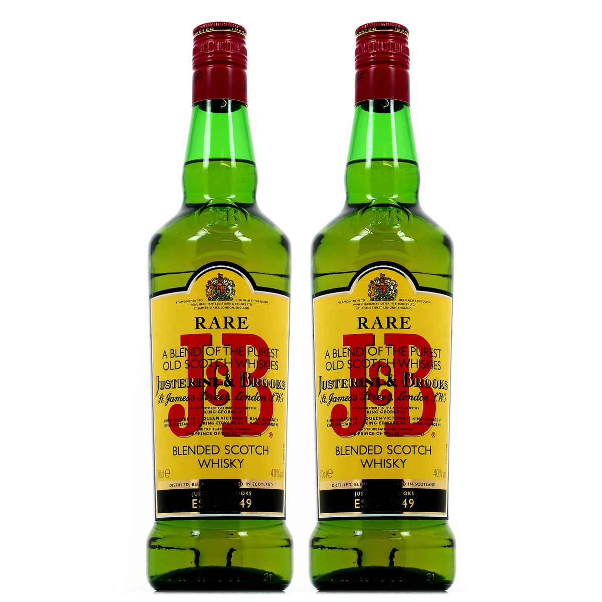 Promotion J and B Blended scotch whisky 40°, Lot de 2 bouteilles de 70cl