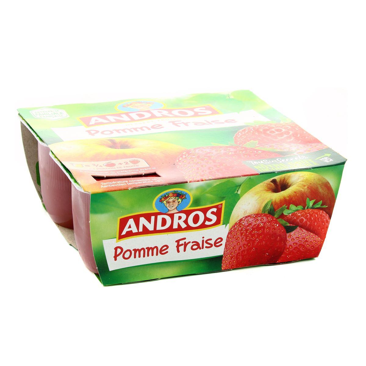 Compote pomme nature, Andros (4 x 100 g)