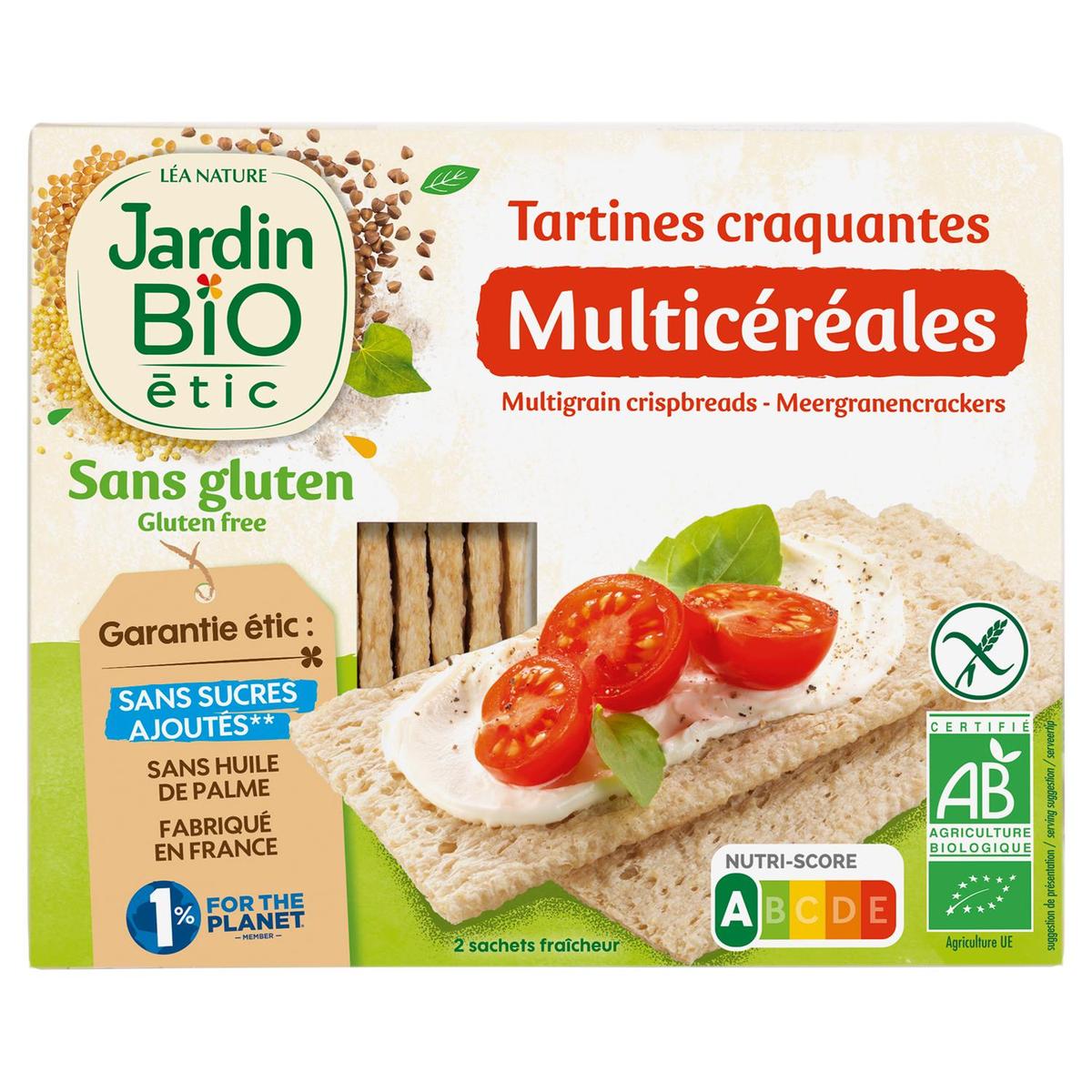 3760020508371 - Jardin Bio Etic - Tartines craquantes multicéréales bio sans gluten sans sucres ajoutés