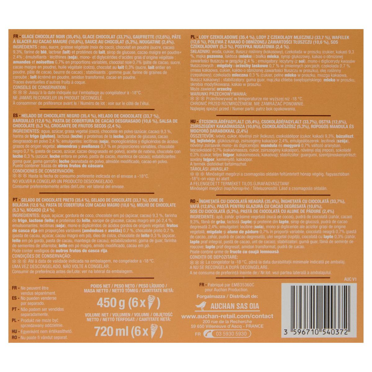 3596710540372 - Auchan - Cône glacé chocolat