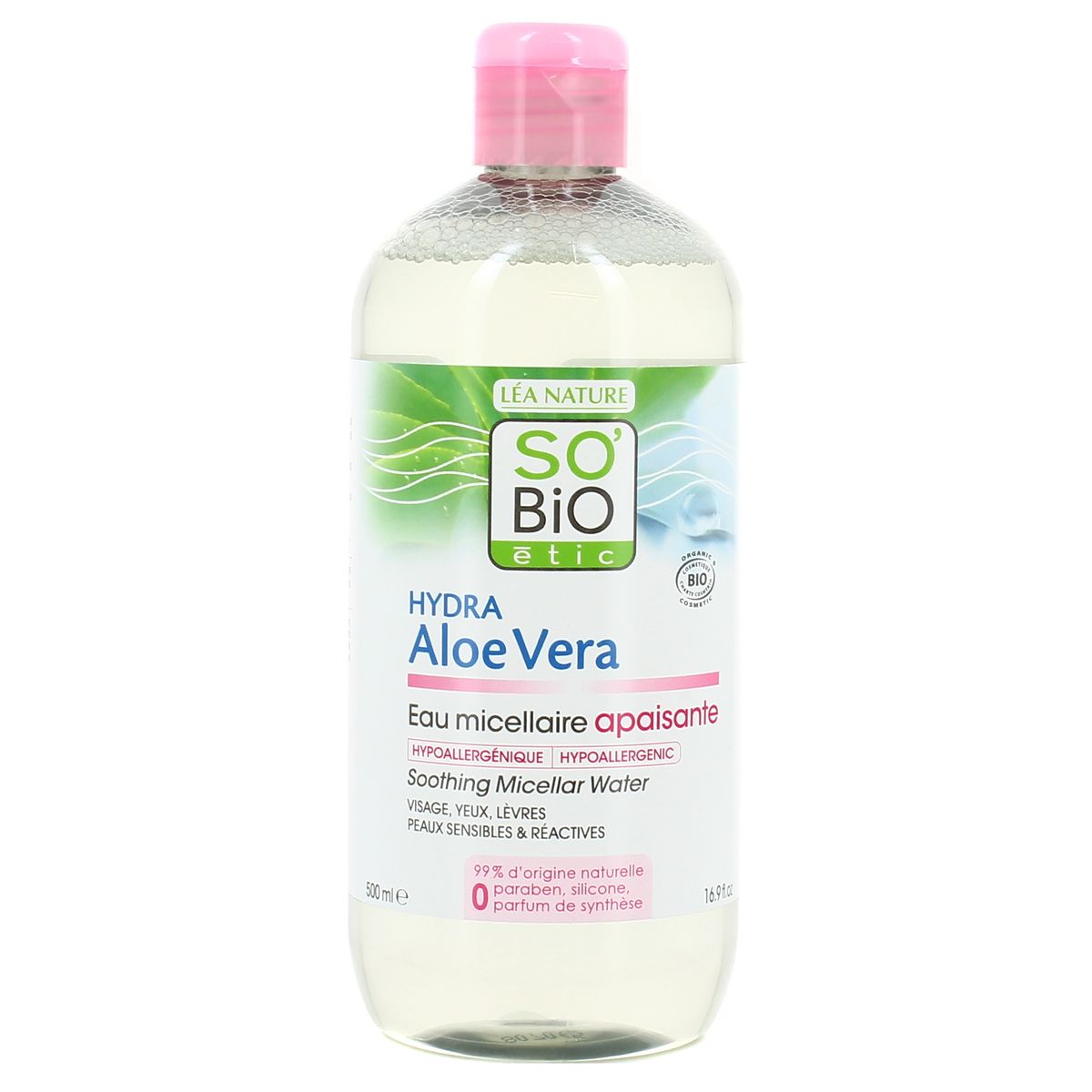 Sobio étic Eau Micellaire 3en1 Bio Pour Les Peaux Sensibles Et Réactives 500ml