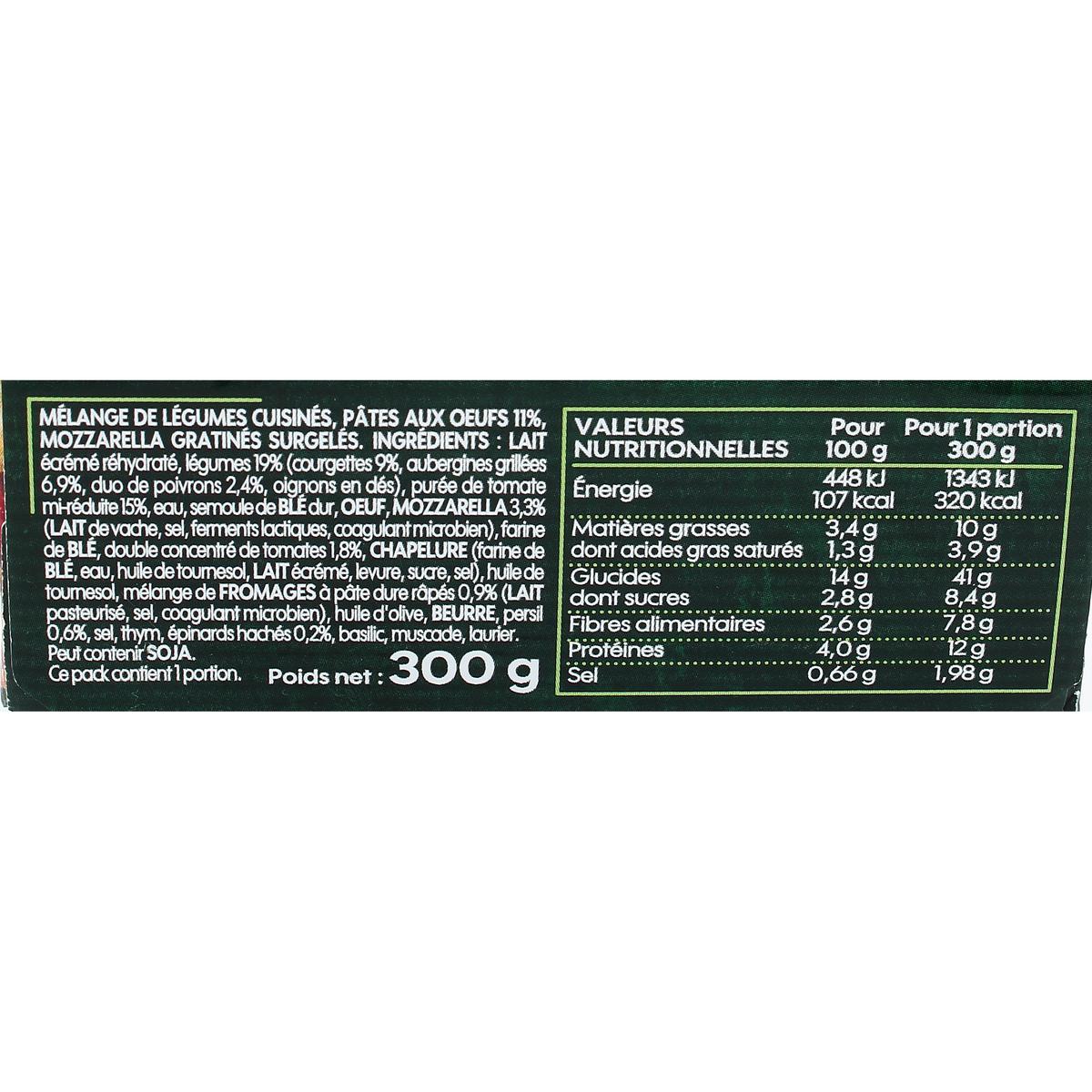 3083681140972 - Cassegrain - Lasagnes aux Légumes du soleil et mozzarella fondante