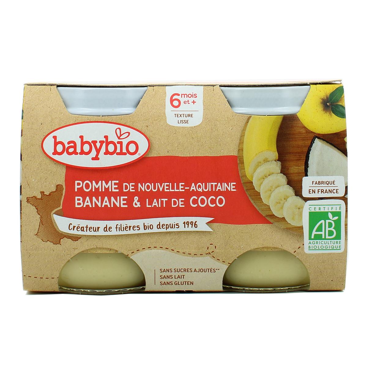 Acheter Babybio Compote Pomme Banane Et Lait De Coco Bio 2x130g
