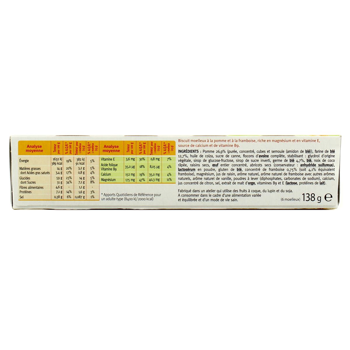 3175681771772 - Gerblé Vitalité - 6 Moelleux Pomme Saveur Framboise