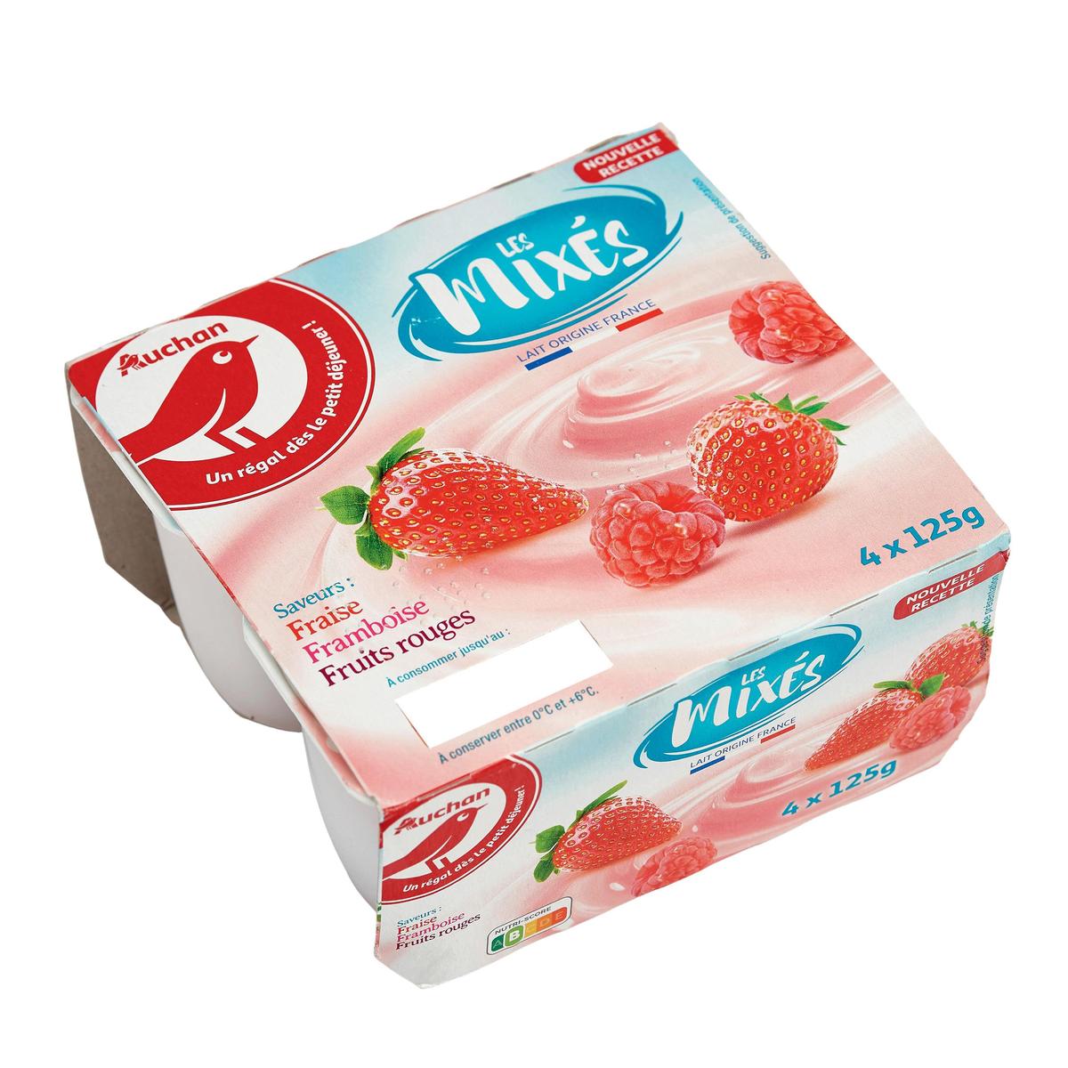 3596710445172 - Auchan - Yaourt brassé à la fraise-framboise-fruits rouges