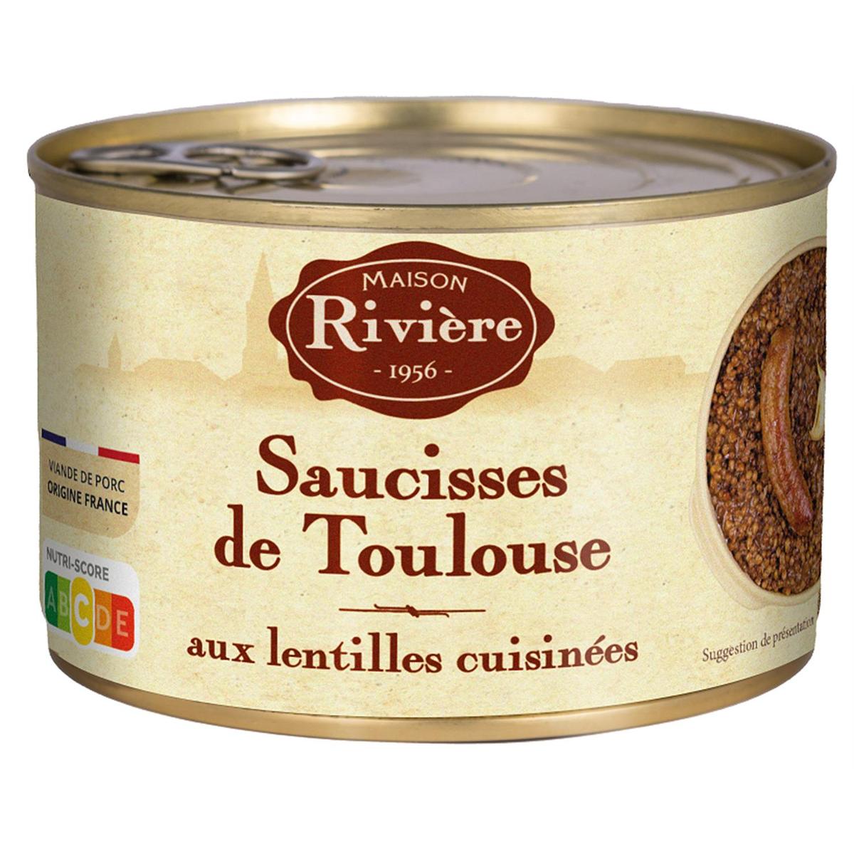 3375644008772 - Maison Rivière - Saucisses de Toulouse aux Lentilles Cuisinées