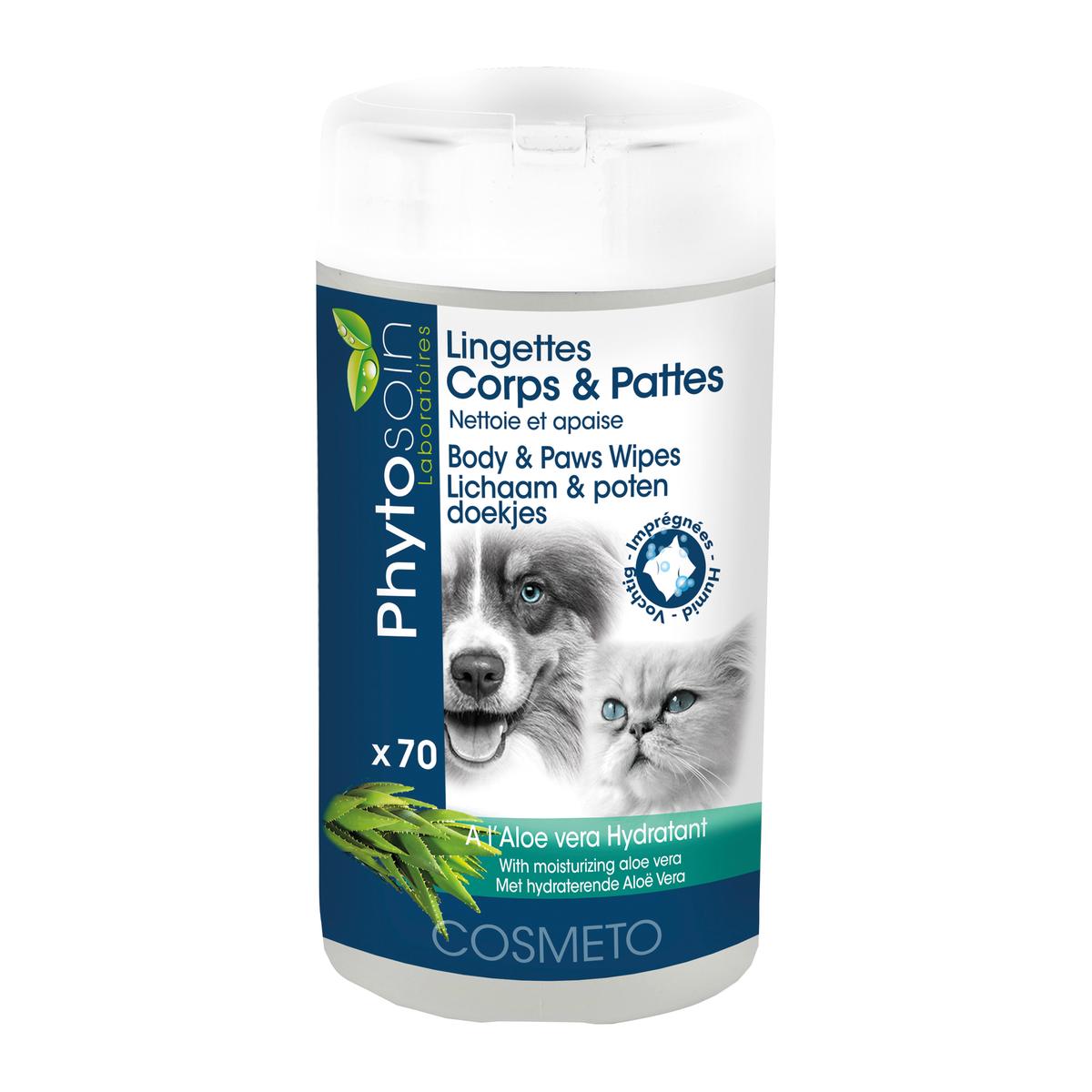 3332590950173 - Phytosoin - Lingettes Hygiène Corps et Pattes pour chien et chat