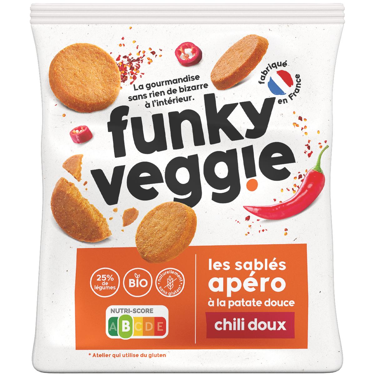 Acheter Funky Veggie Biscuits sablés salés patate douce et piment Bio
