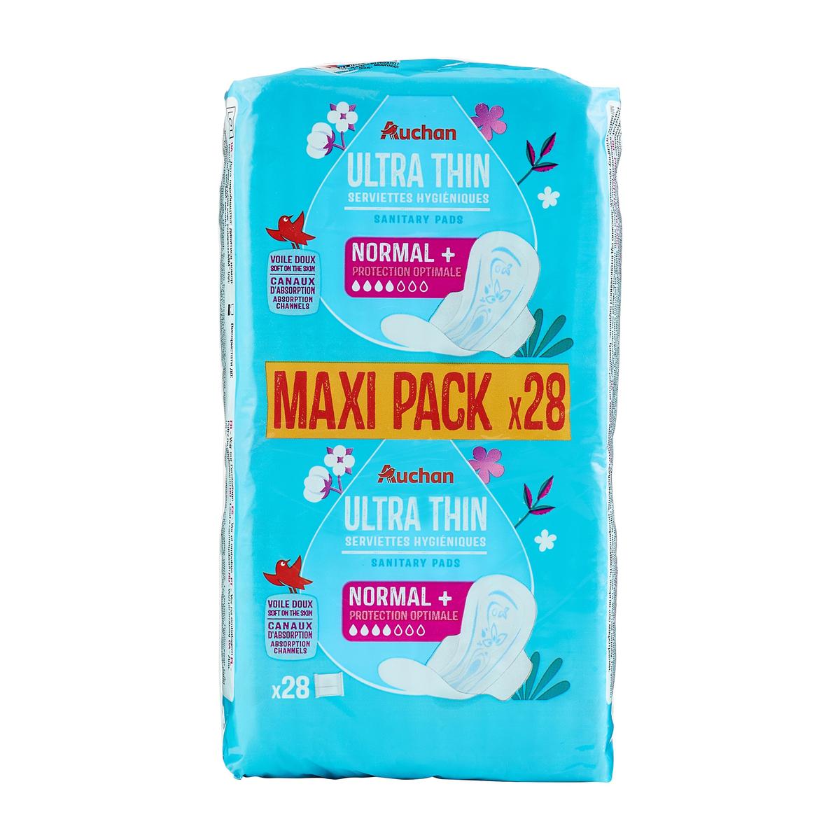 3596710520473 - Auchan - Serviettes hygiéniques ultra fines normal+
