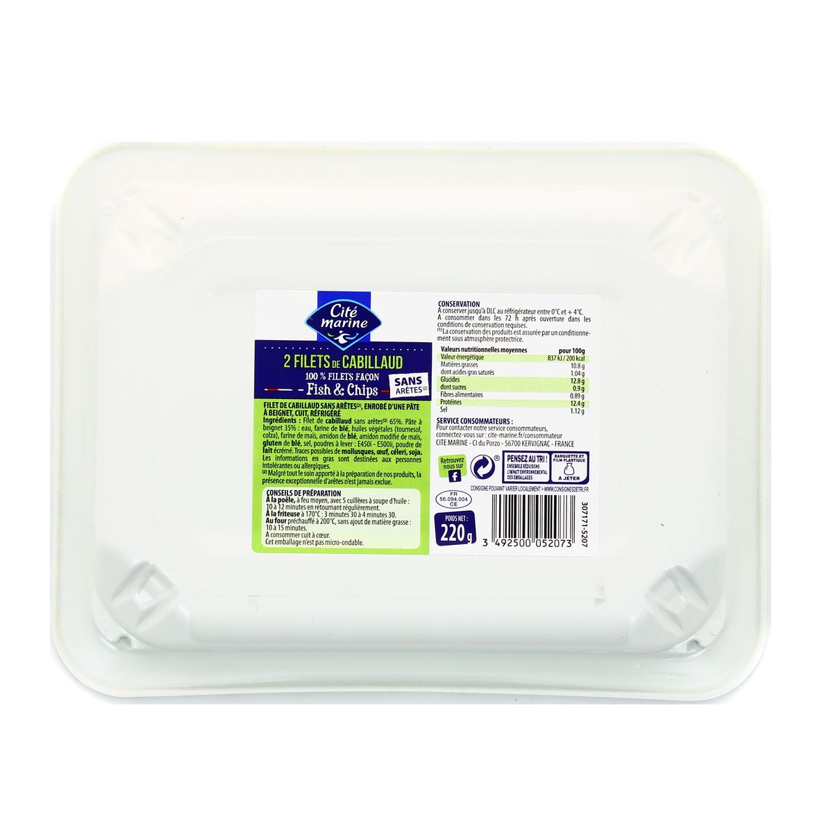 3492500072729 - Cité Marine - Filet de cabillaud façon Fish & Chips