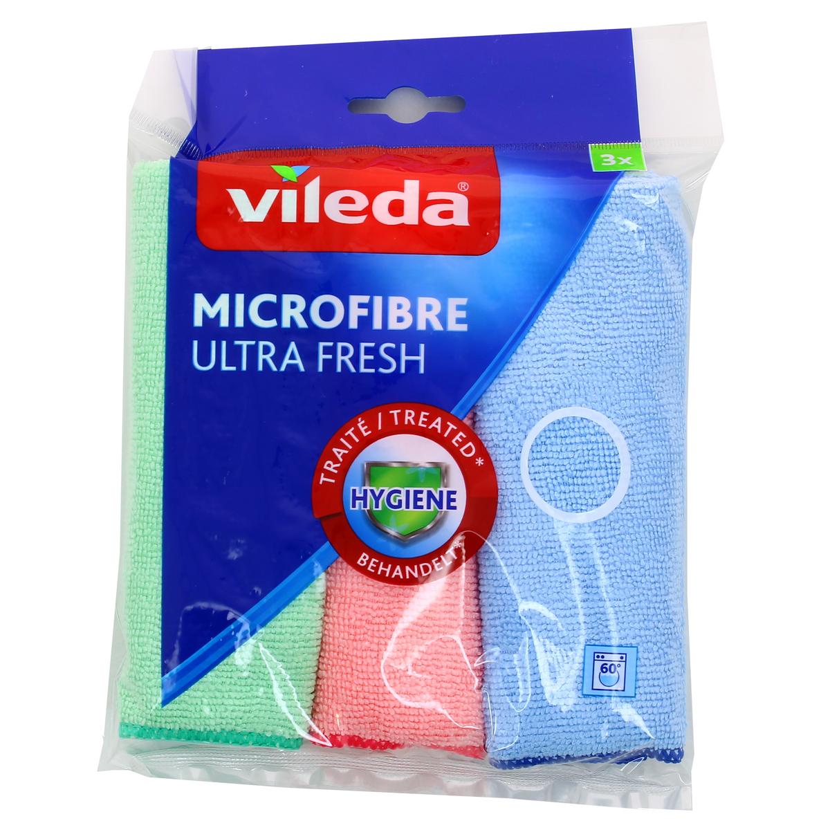 3 lavettes microfibre 100% recyclés Vileda - Pandava