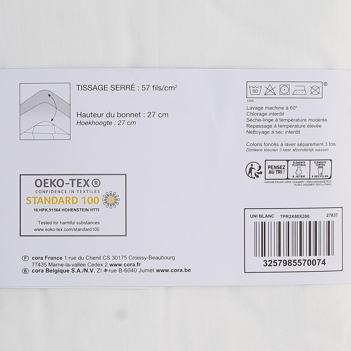 3257985570074 - Influx - Drap housse 2x80x200