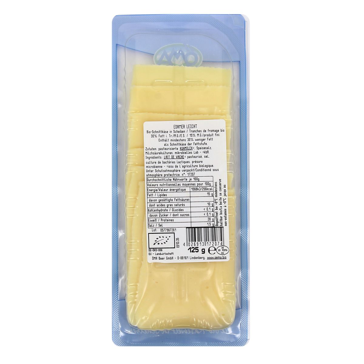 4026913172074 - Leicht - Edam allégé en tranchette, Bio