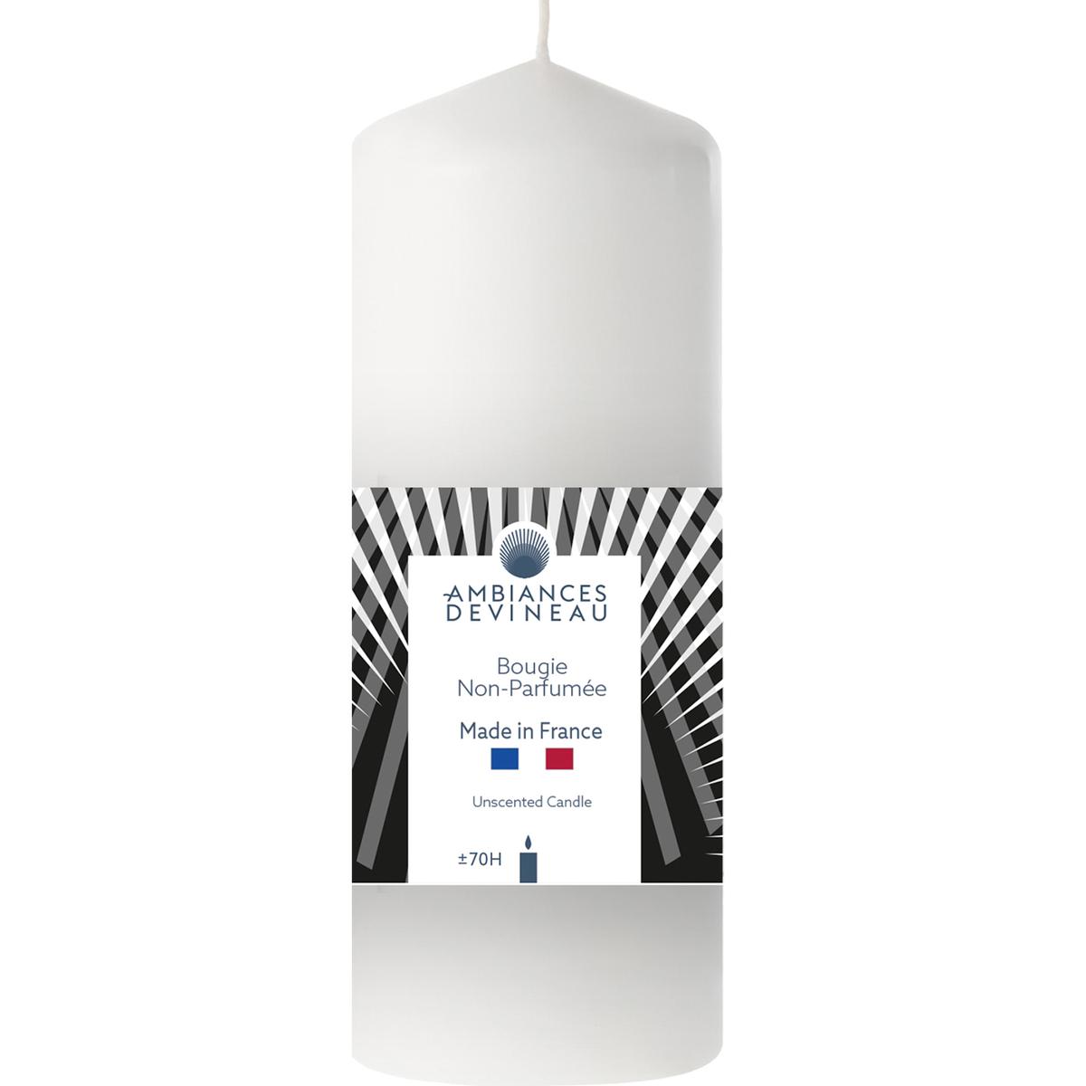 3482356723074 - Ambiances Devineau - Bougie cylindrique blanche