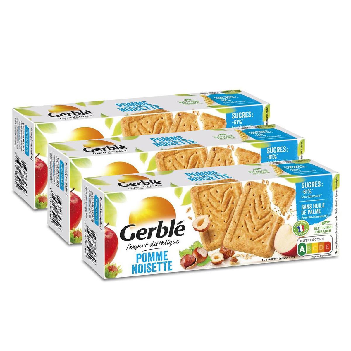 2050000394874 - Gerblé Teneur Réduite - 16 Biscuits Pomme Noisettes -61% de sucres en moins