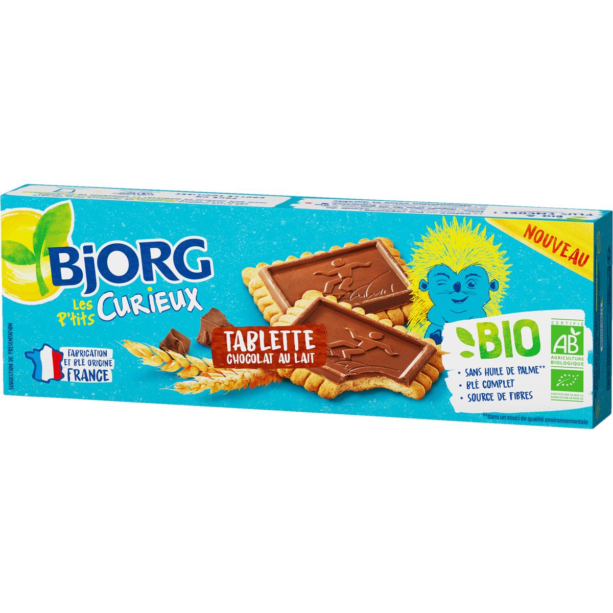 3229820801575 - Bjorg - Les Petits Curieux - Biscuits Tablette Chocolat au Lait Bio