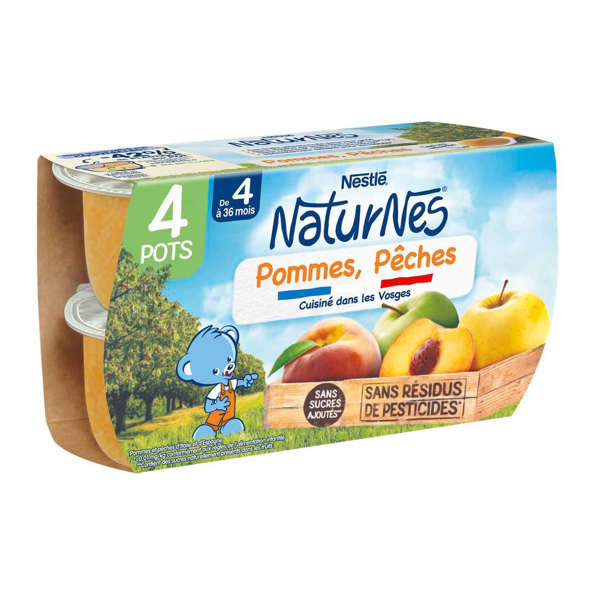 Acheter Nestlé - Naturnes Pomme pêche Bol Bébé Dès 4/6 mois, 4x130g