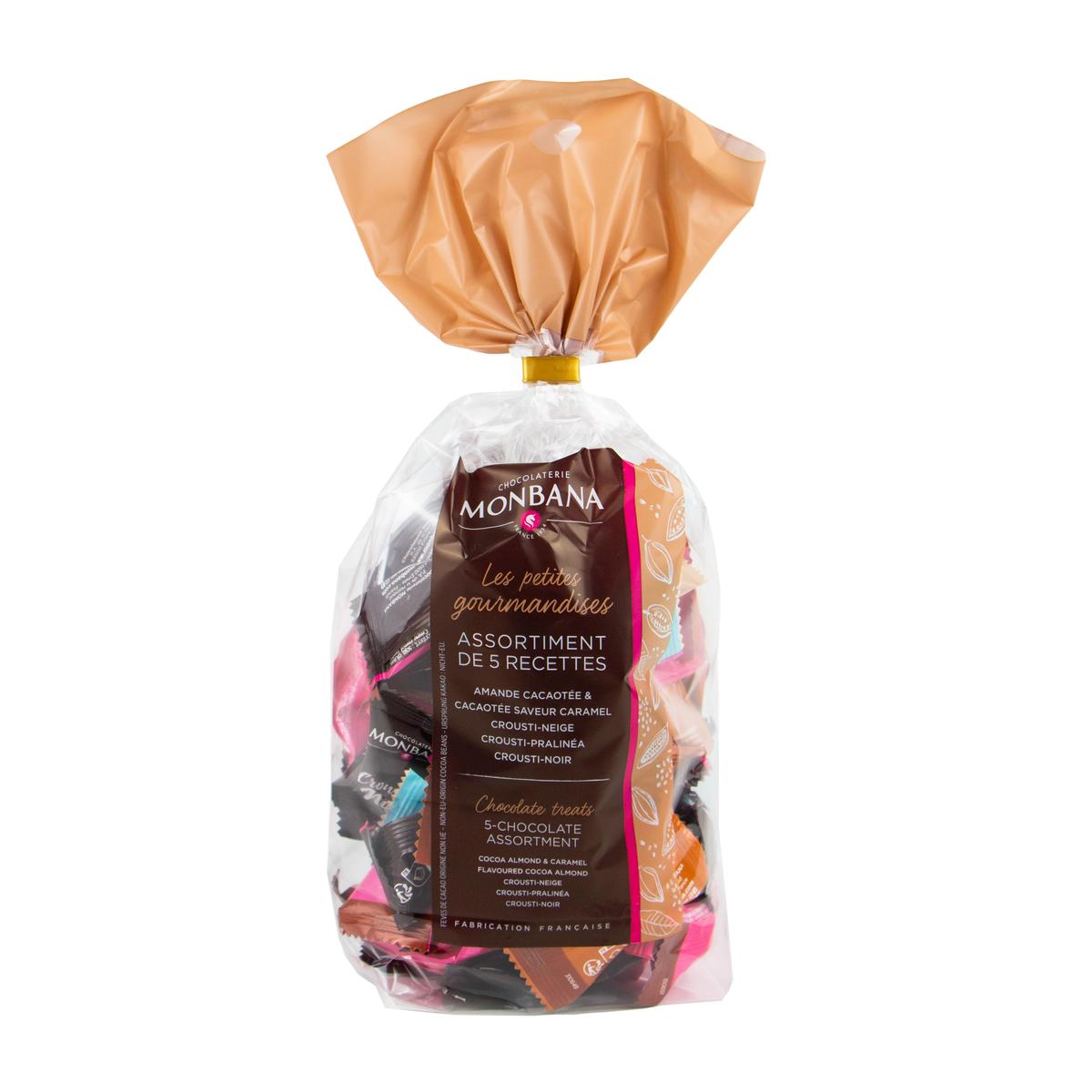 3474341107075 - Chocolaterie Monbana - Assortiment d'amandes et de croustilles de céréales chocolatées