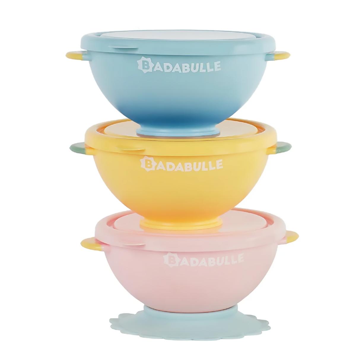 3661276177475 - Badabulle - Bols anti-dérapants Rose bleu jaune