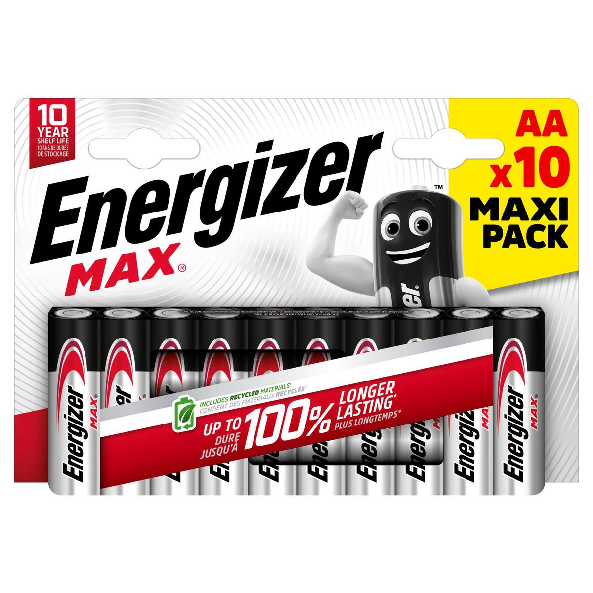 7638900437775 - Energizer - 10 Piles Alcaline LR6-AA 1,5V Max