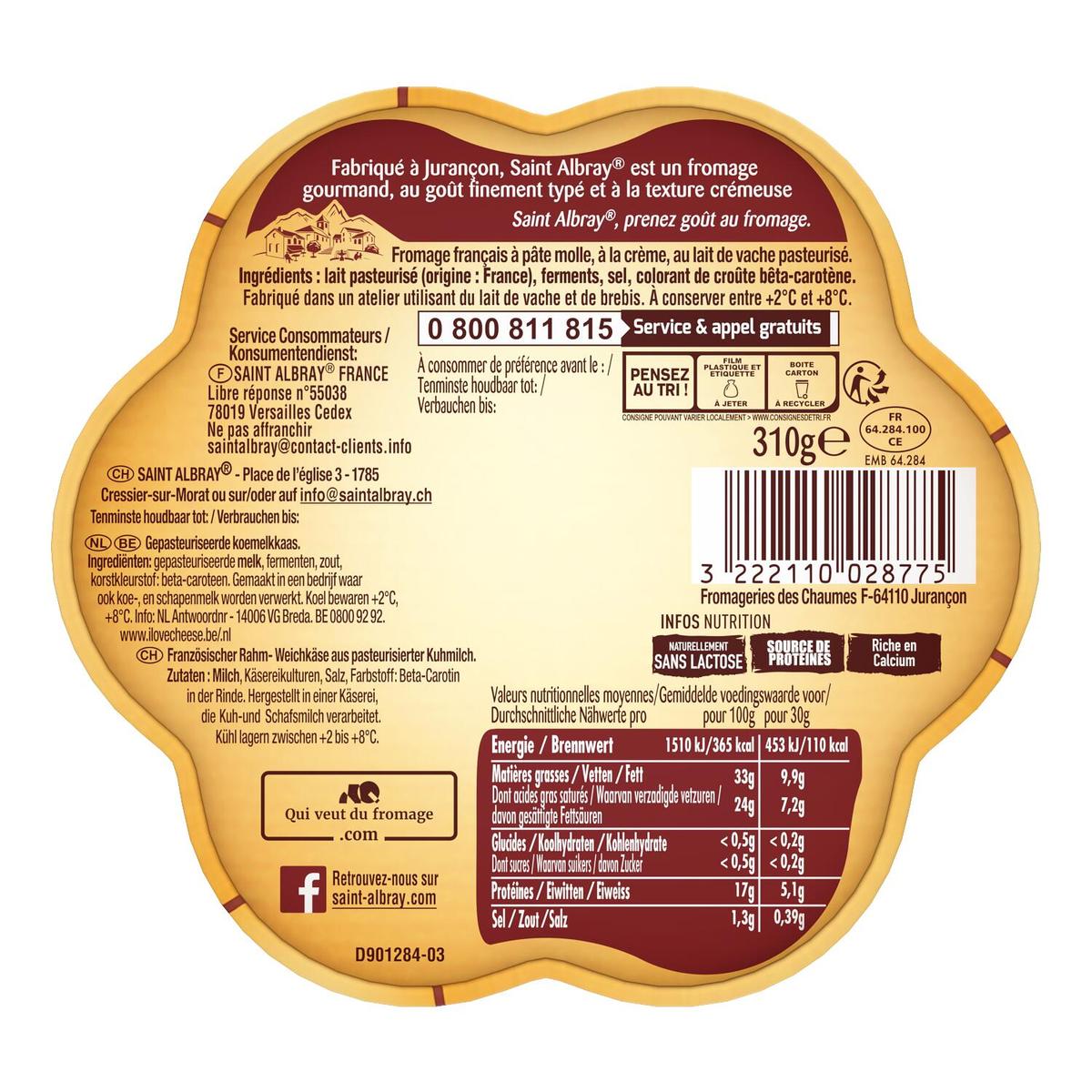 3222110028775 - Saint Albray - Fromage à pâte molle