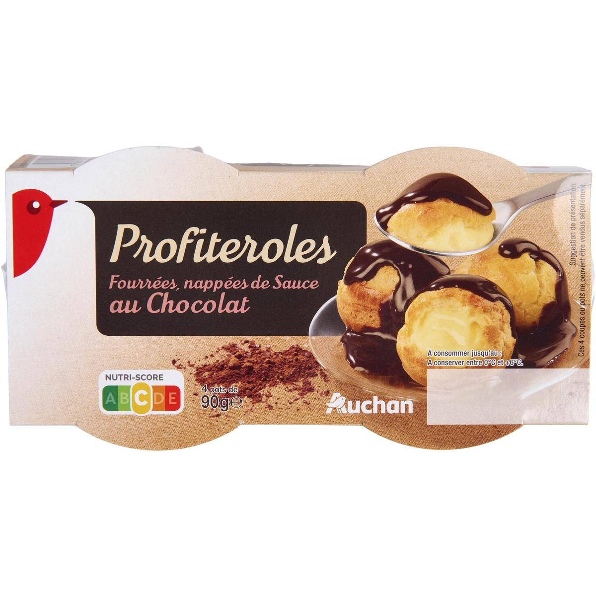 3596710329175 - Auchan - Profiteroles fourrées nappées de sauce au chocolat