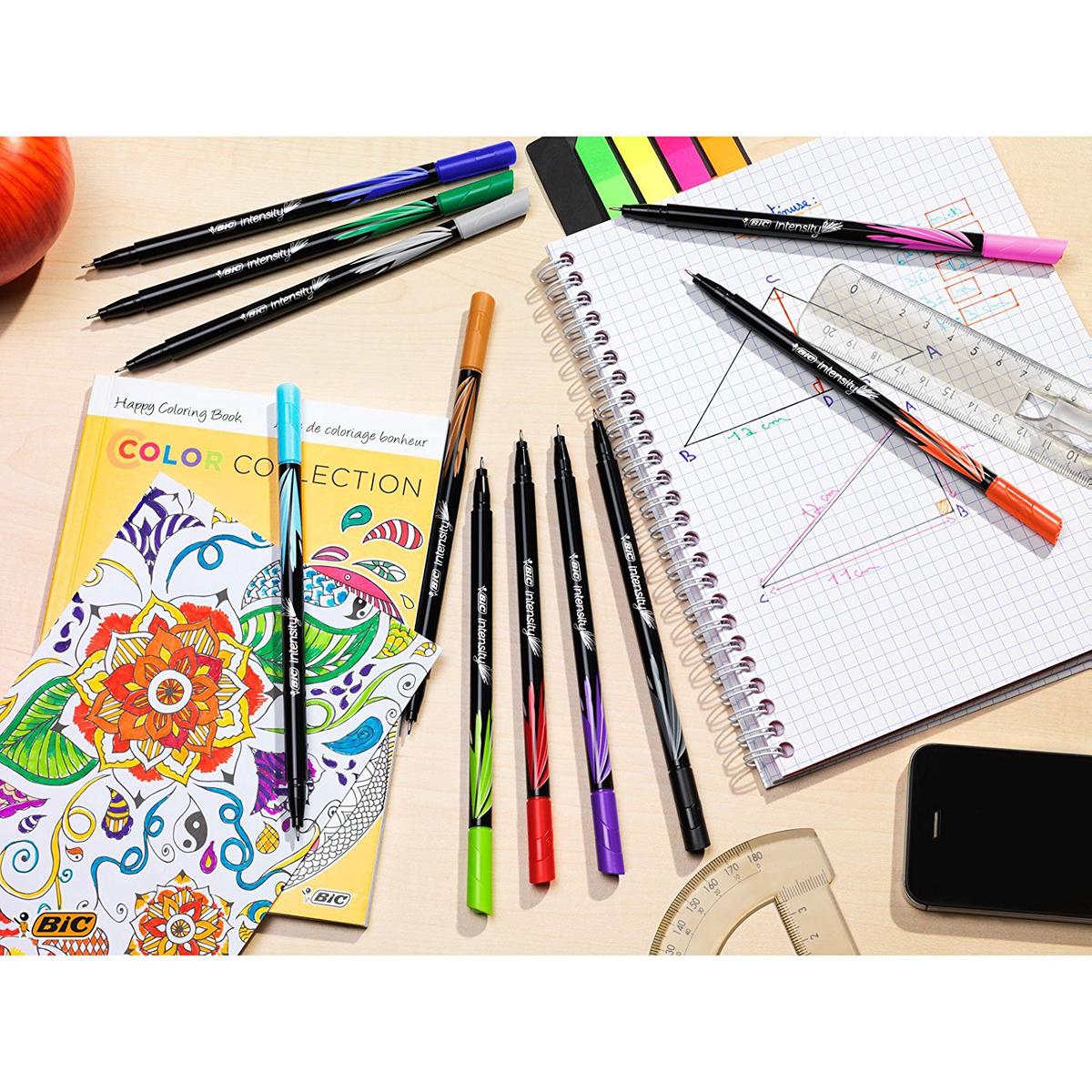 3086123449275 - Bic - 4 Feutres d'écriture pointe fine couleurs fun Intensity