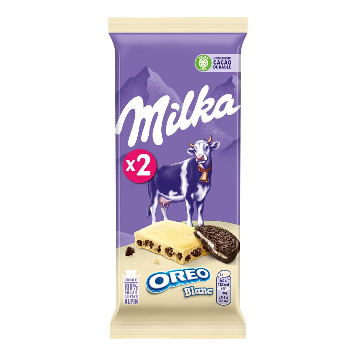 7622201729875 - Milka - Tablette de chocolat blanc aux éclats de biscuit Oreo
